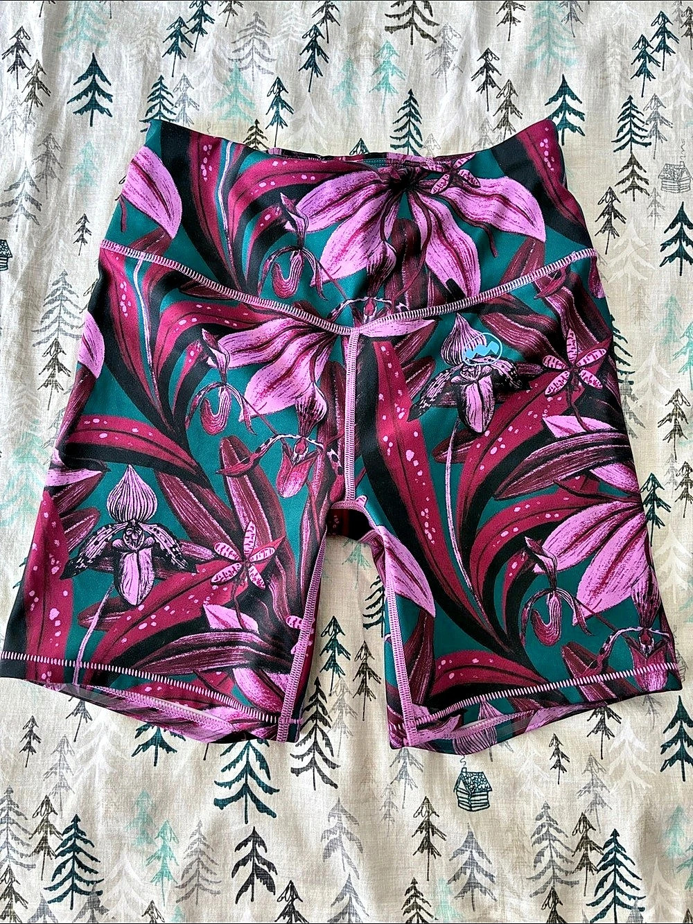 Janji Groundwork Pace Short Floral Swim Trunks Purple & Green Small